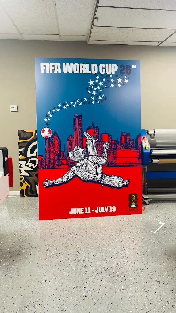 FIFA World Cup 26 large format poster printed at AlphaGraphics Fort Worth